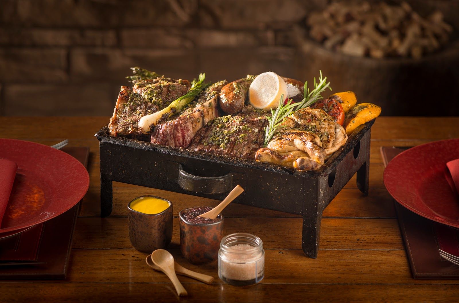 Charcoal grill backyard asado beef ribs