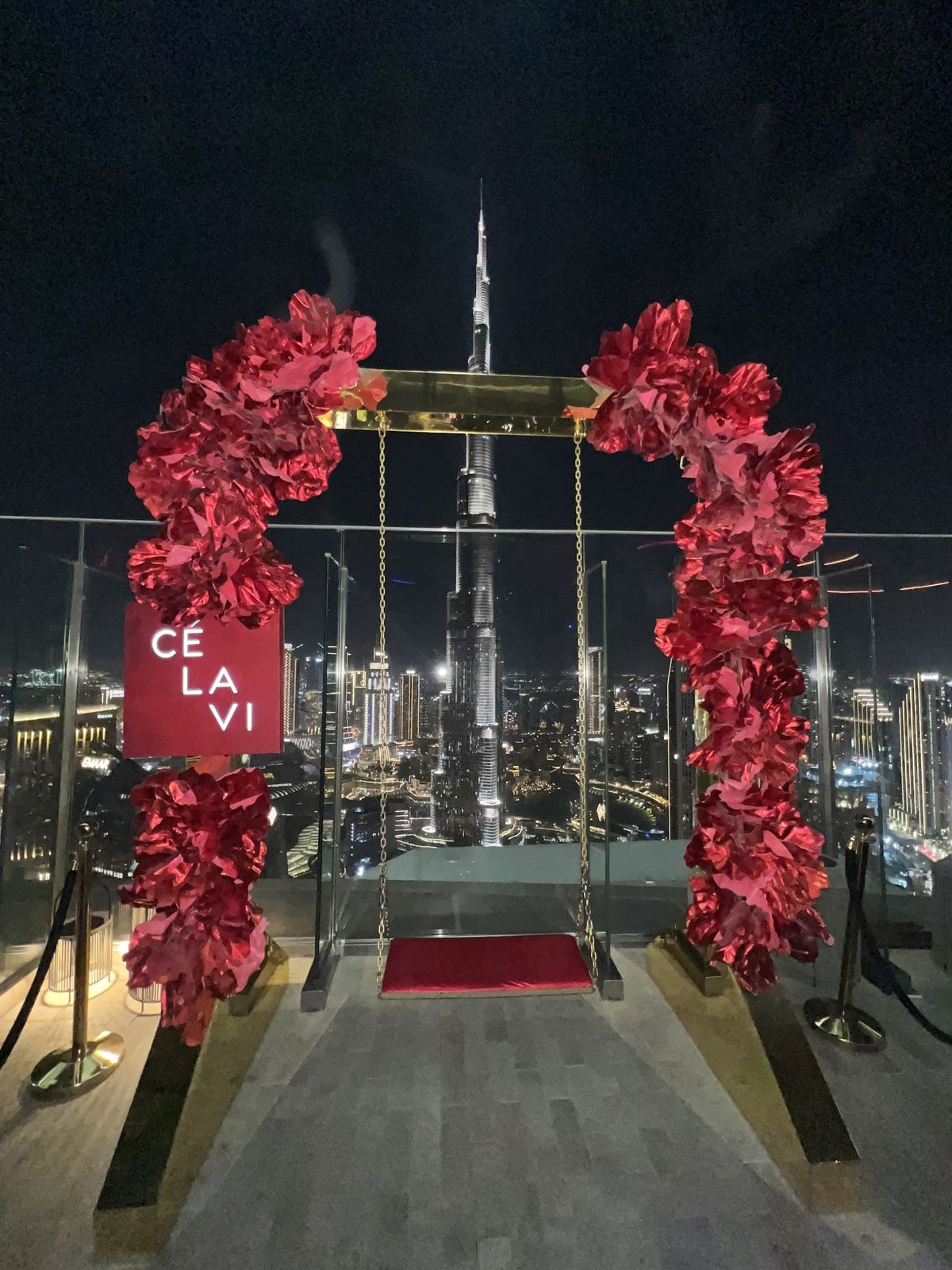 CÉ LA VI Dubai — 54th-floor terrace facing the Burj