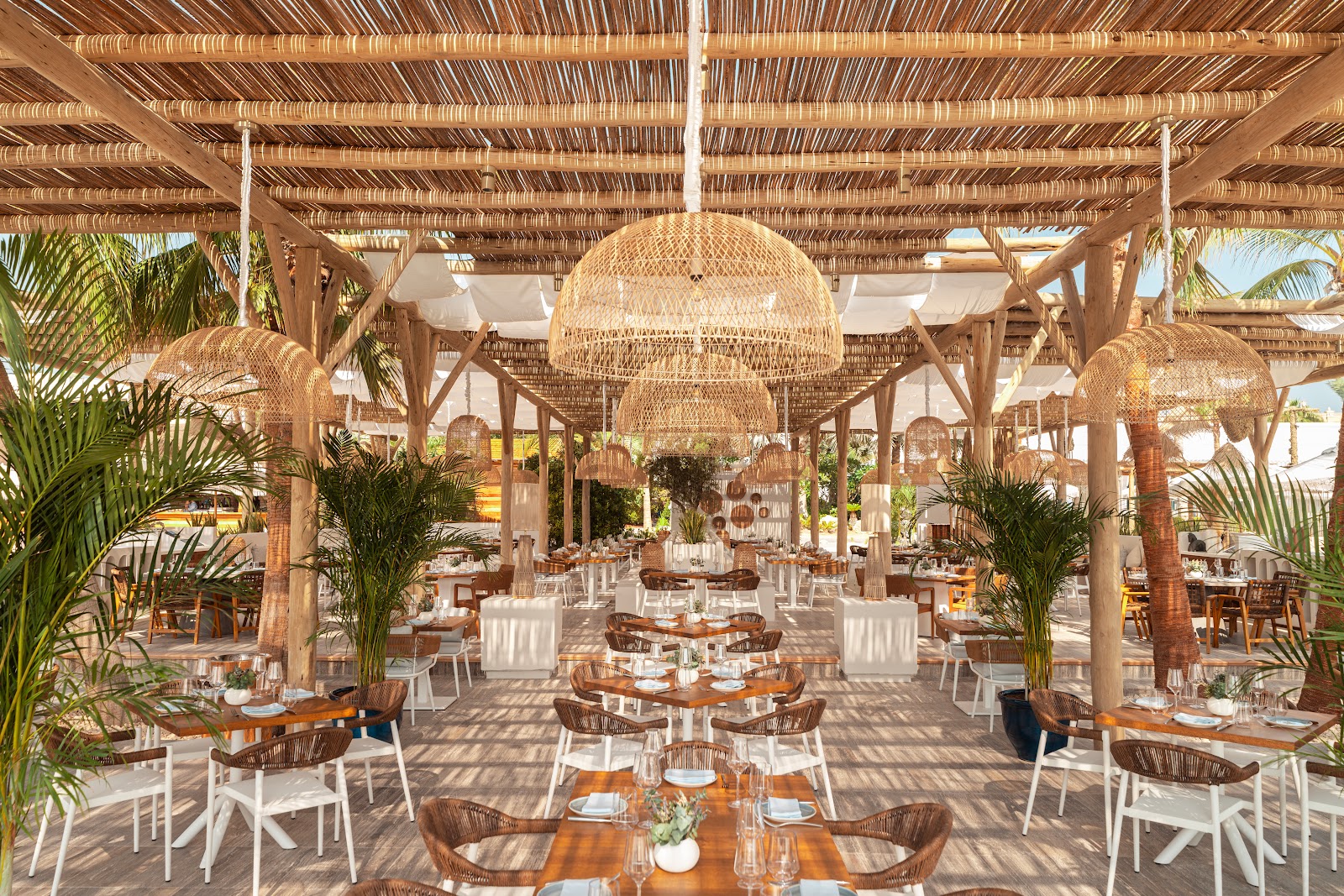 Family dining on the Palm
